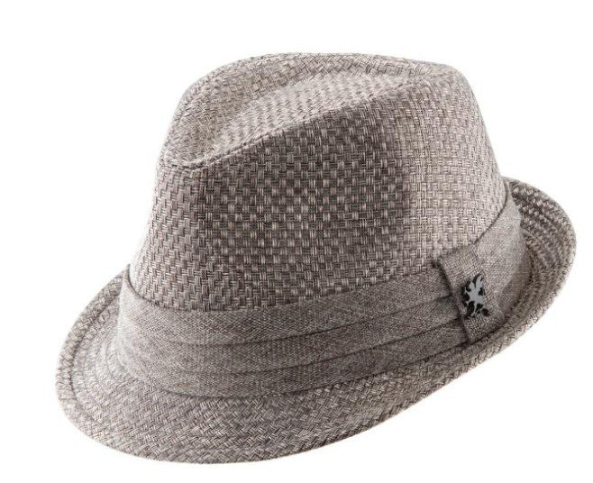 stacyadams帽子编织卷边礼帽遮阳logo正品sa639200帽子