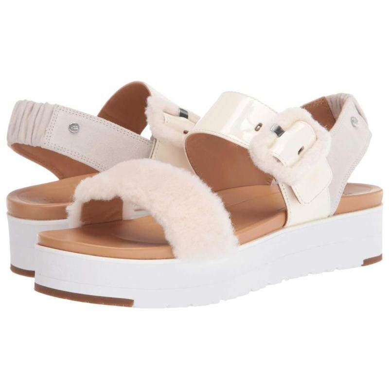 ugg毛毛凉鞋一字中跟松糕厚底ugglefluff时装凉鞋