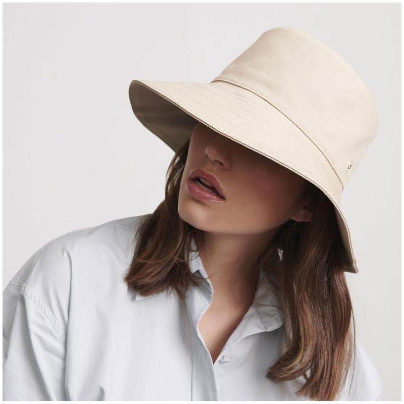 helenkaminski女士盆帽棉质大檐平顶遮阳简约舒适帽子