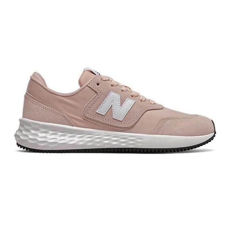 newbalance新百伦运动鞋女板鞋粉粉色反绒拼接低帮运动休闲鞋