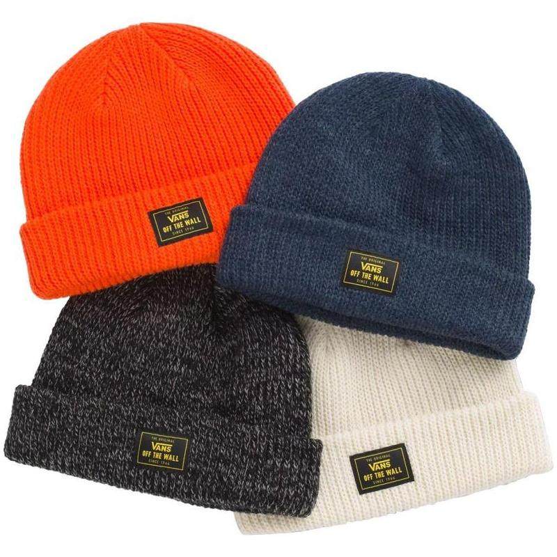 vans帽子乳白色针织保暖秋冬舒适防冻耳韩版柔软帽子