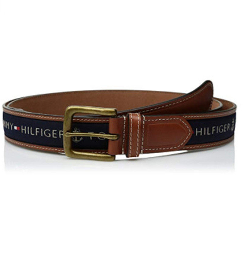 tommyhilfiger汤米男腰带拼接logo针扣休闲正品08461842腰带