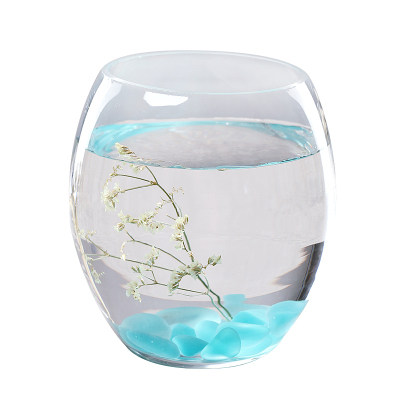 热销 炮弹形鱼缸圆形玻璃大号金鱼缸桌面鱼缸创意加厚玻璃金鱼缸