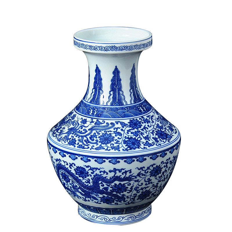 景德镇陶瓷器花瓶摆件精品仿古手绘青花瓷赏瓶复古花瓶