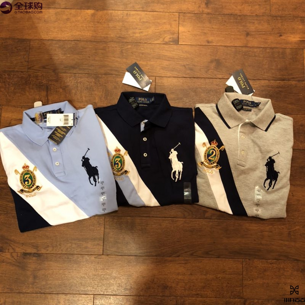 美国代购 Polo Ralph Lauren/保罗 男士大马标徽章绣标短袖Polo衫