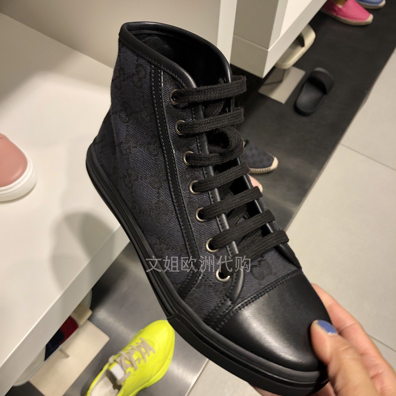 奥地利奥特莱斯代购Gucci古奇高帮绑带男女同款流行时尚休闲鞋