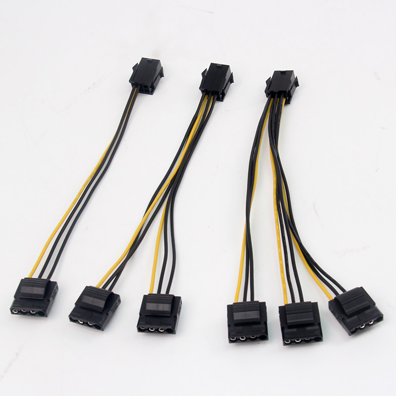 供电延长显卡6pin母转4pinide公电电源线一拖数据线