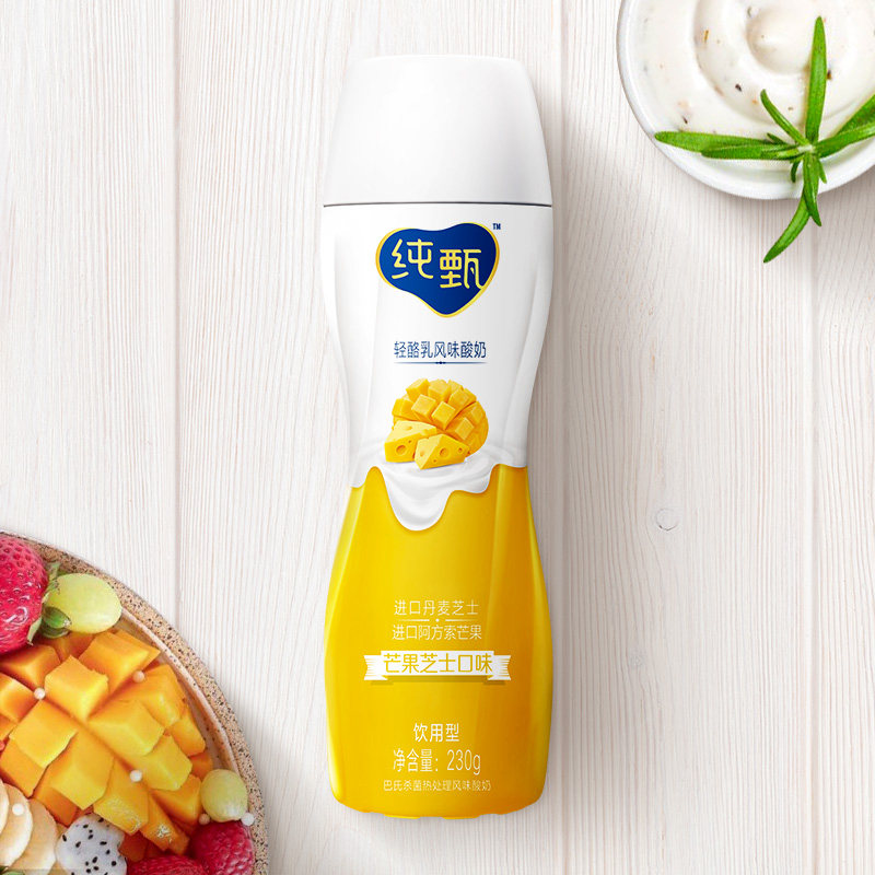 蒙牛纯甄小蛮腰轻酪乳芒果芝士酸奶230g*10