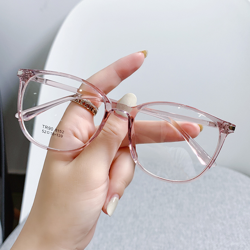 近视近视眼眼镜女韩版配有度数防蓝光辐射圆框大脸定制成品光学镜