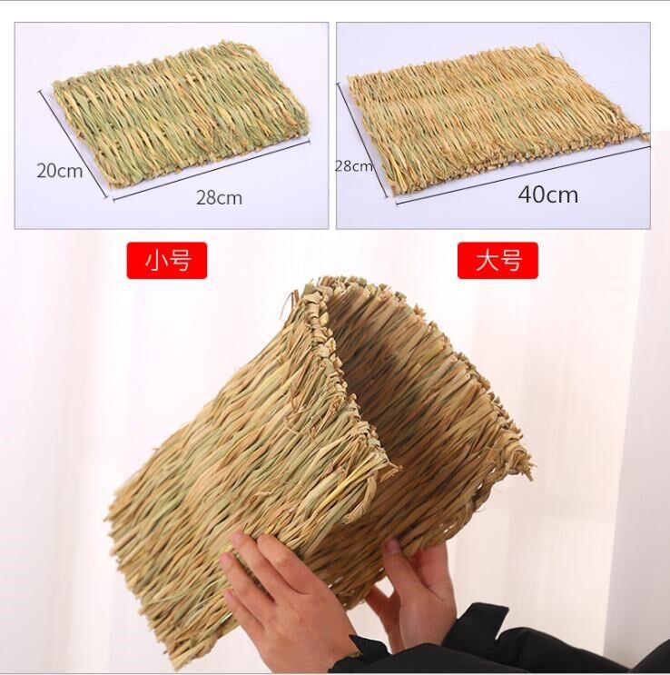 兔子脚垫龙猫草垫荷兰猪手手工草编豚鼠鸽子脚垫