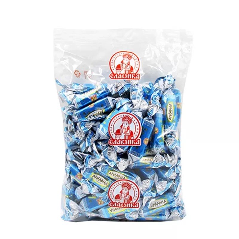 奶糖俄罗斯进口巧克力糖果斯拉夫人威化饼干酸奶传统糖果