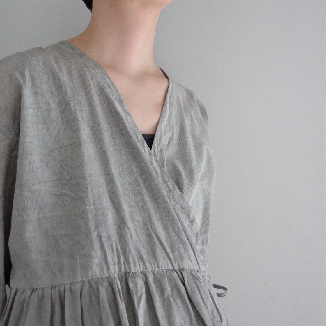 包邮日本直邮日本传统蓝染工坊职人手工薄墨染上质纯棉羽织罩衫