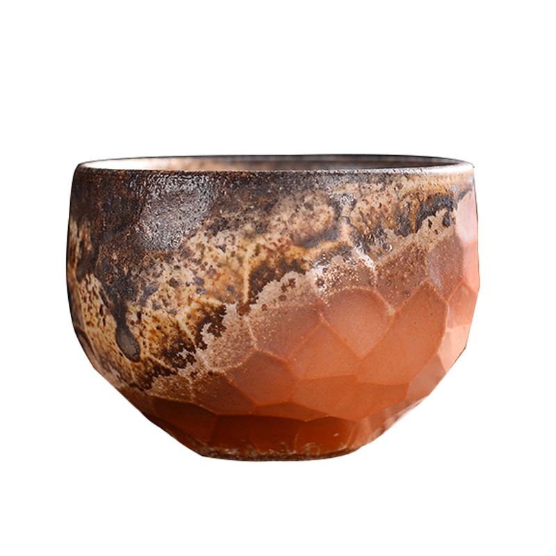 柴烧手工烧杯主人落灰无釉个人柴窑粗陶茶杯茶杯