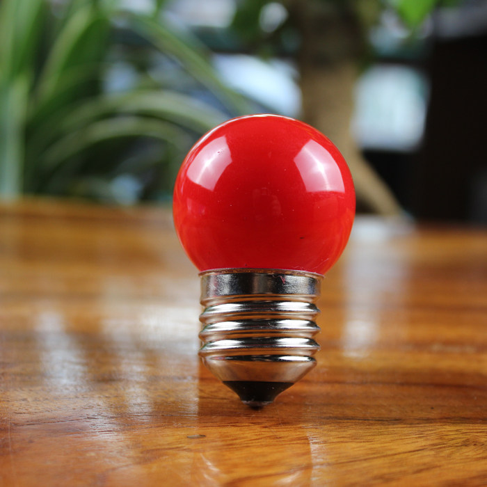 灯泡红色灯笼球泡财神灯台长明灯e27螺旋口罗口led单灯