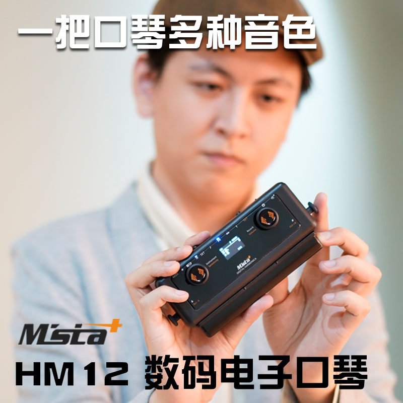 墨兹hm12系列专业演奏数码半音音阶电子midi口琴