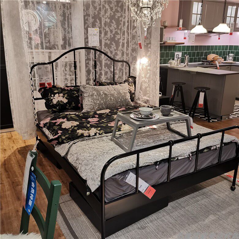 宜家国内代购萨格斯图双人铁艺床架铁艺