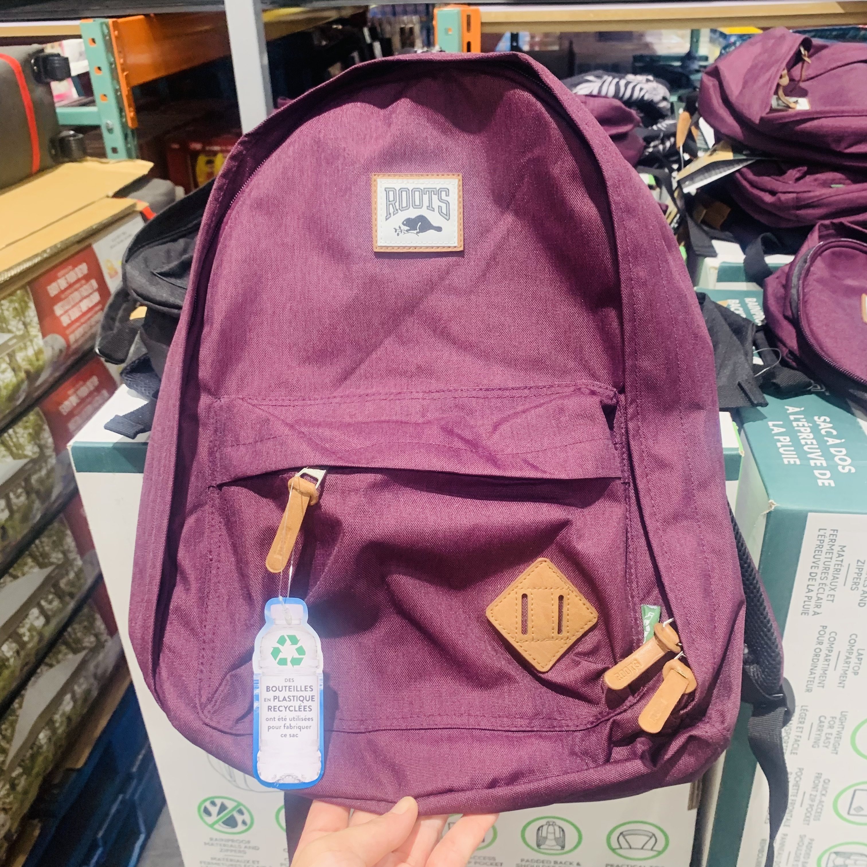 costco加拿大休闲品牌roots新款双肩包书包书包男男女双肩背包