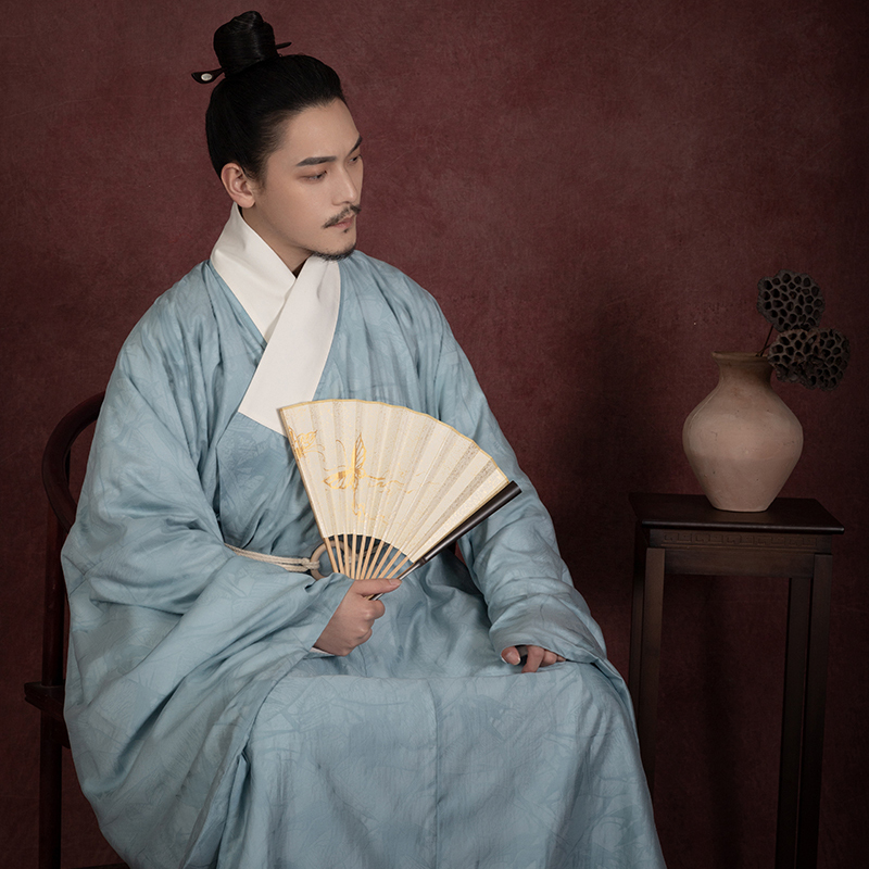双层情侣通款男女秋季春秋道袍暗纹天丝明制汉服