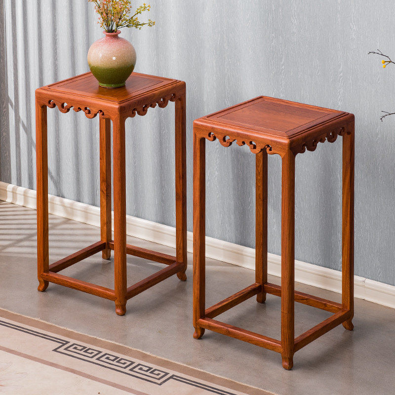 红木家具中式架花盆景实木紫檀大果缅甸新中式置物架花架