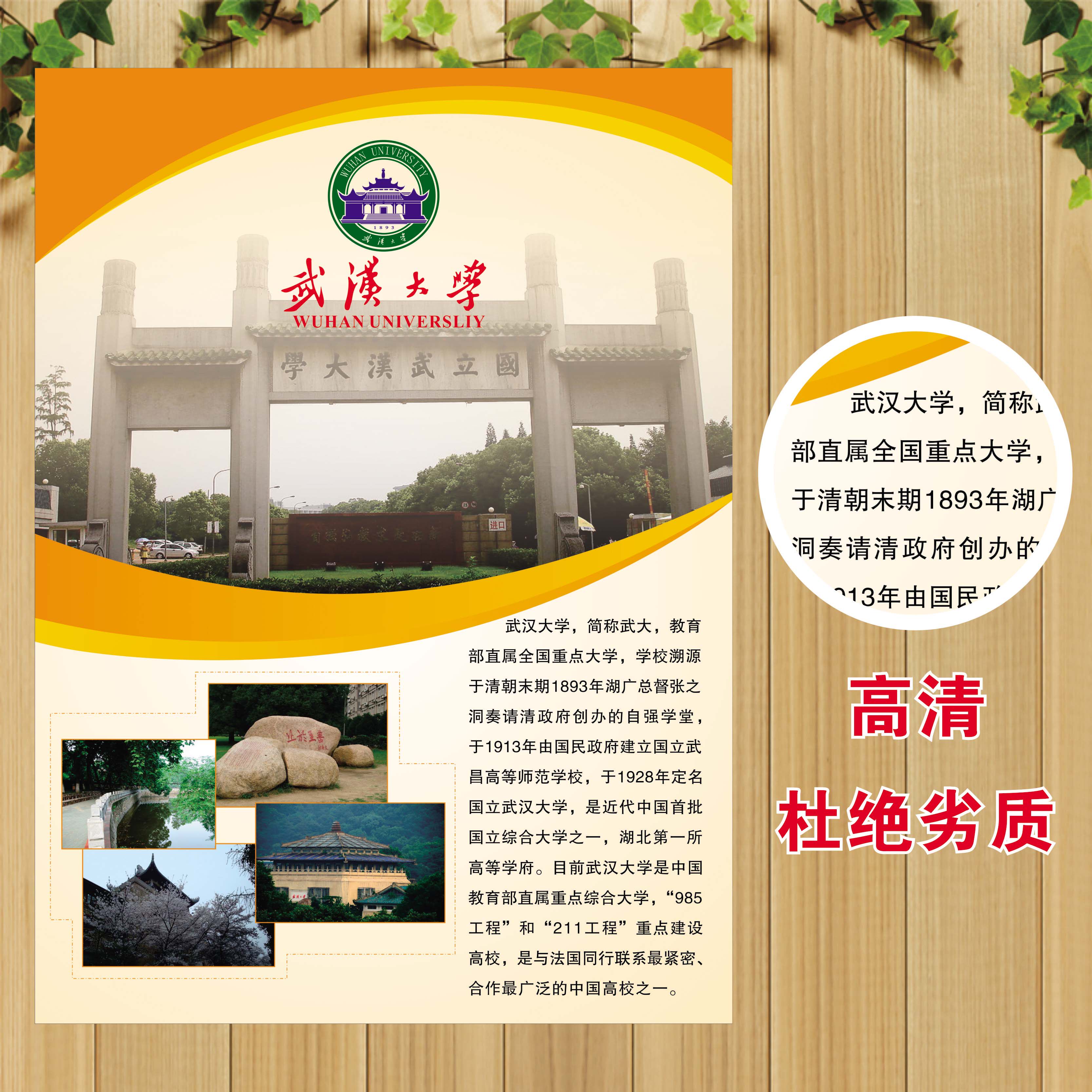 名校中国十大海报世界名牌大学简介挂图校园文化软装墙贴