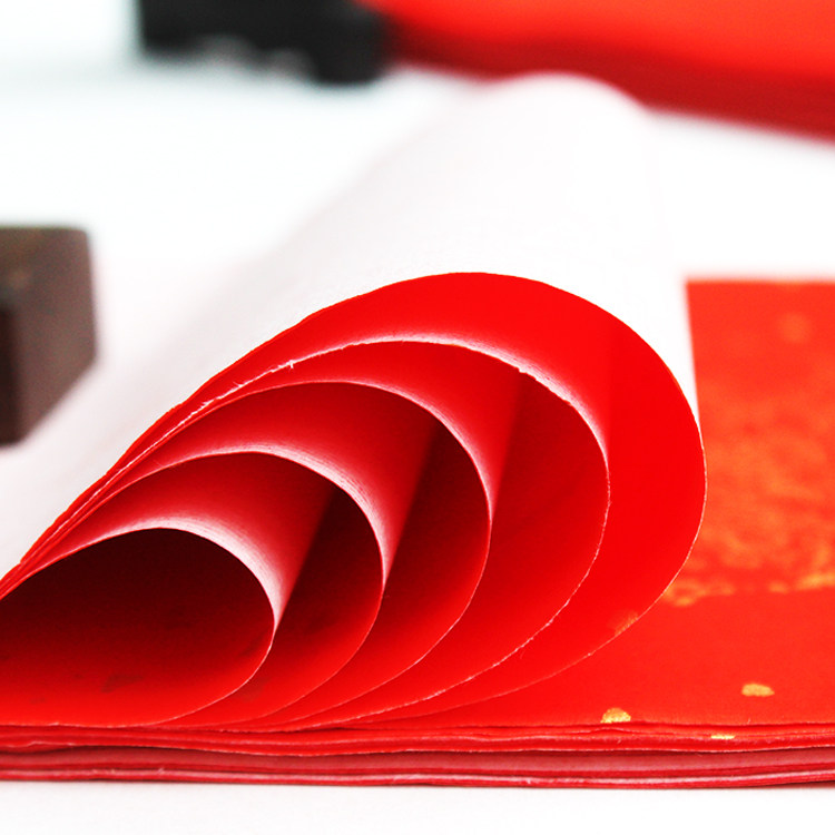 高档烫金对联万年红春联空白手写红纸宣纸书法宣纸