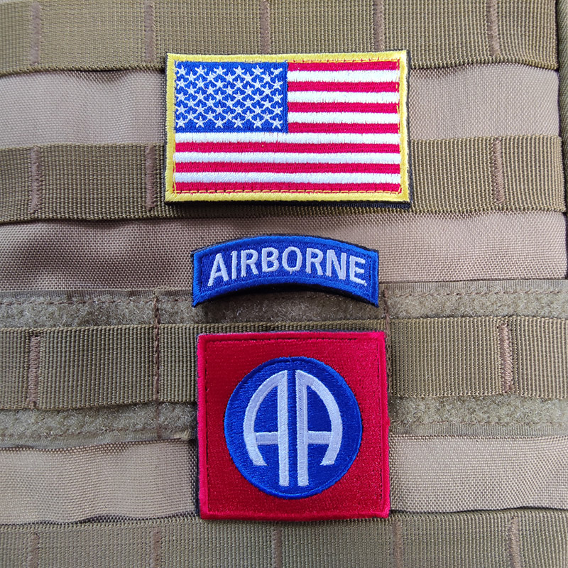 美军d82空降airborne徽章章军士气臂章刺绣魔术贴章