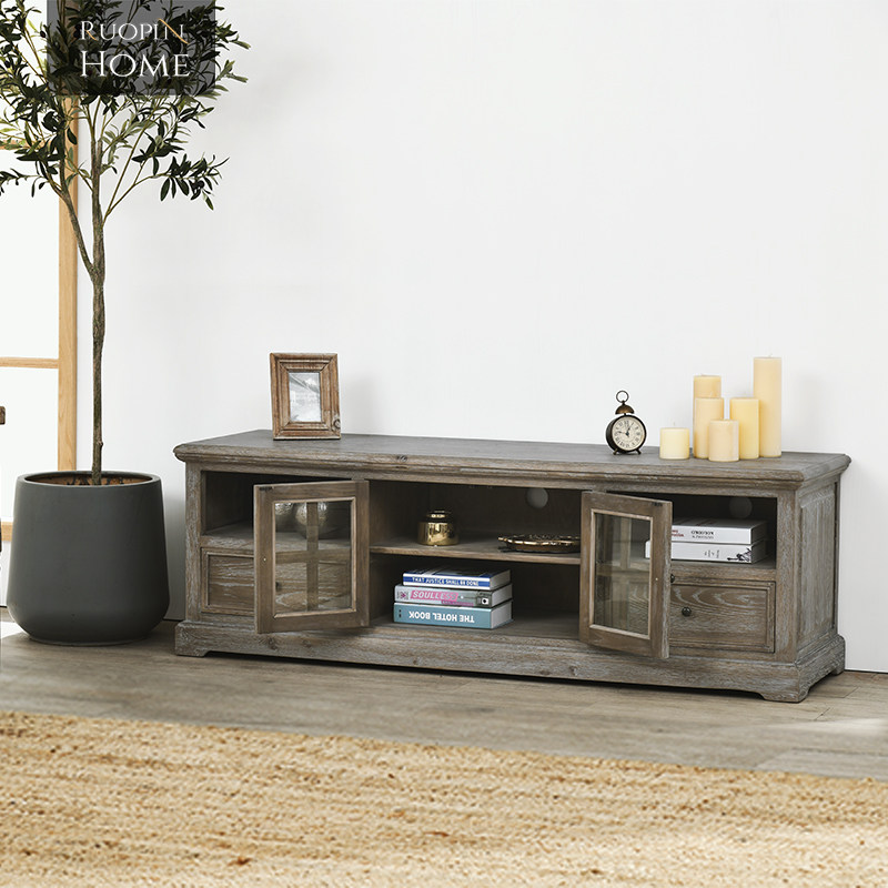 清仓8折美式乡村复古做旧电视柜卧室客厅小户电视柜
