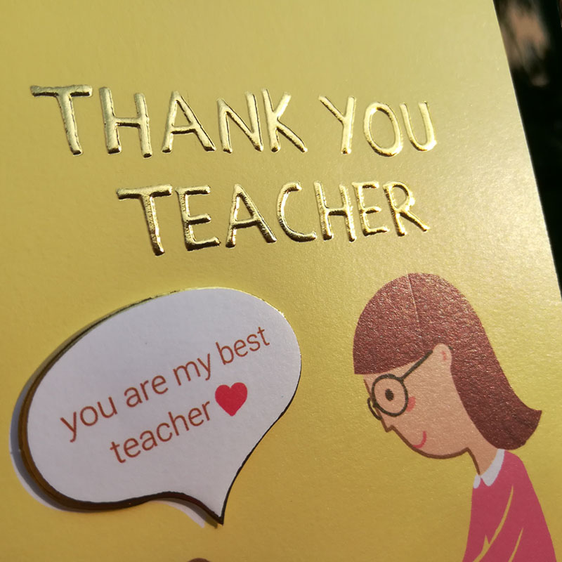 台湾学生开学感谢老师英语祝福祝福卡卡片卡通贺卡