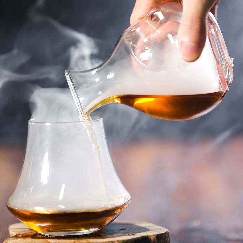 日式拇指凹洞冰酒壶醒酒器酒杯清酒壶白酒红酒分酒器创意鸡尾酒杯