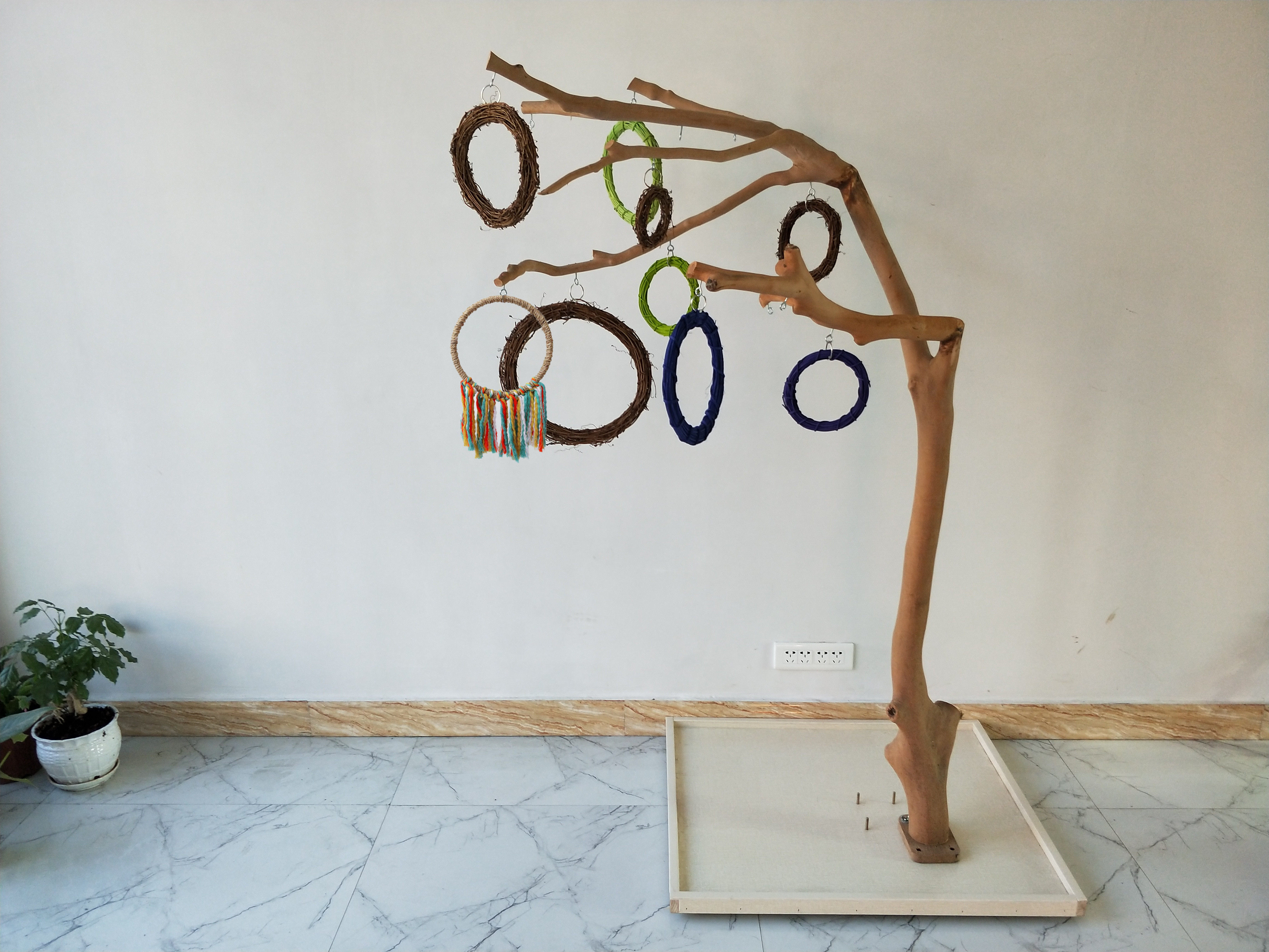 鹦鹉秋千藤编云梯麻绳小型中型大型玩具用品秋千