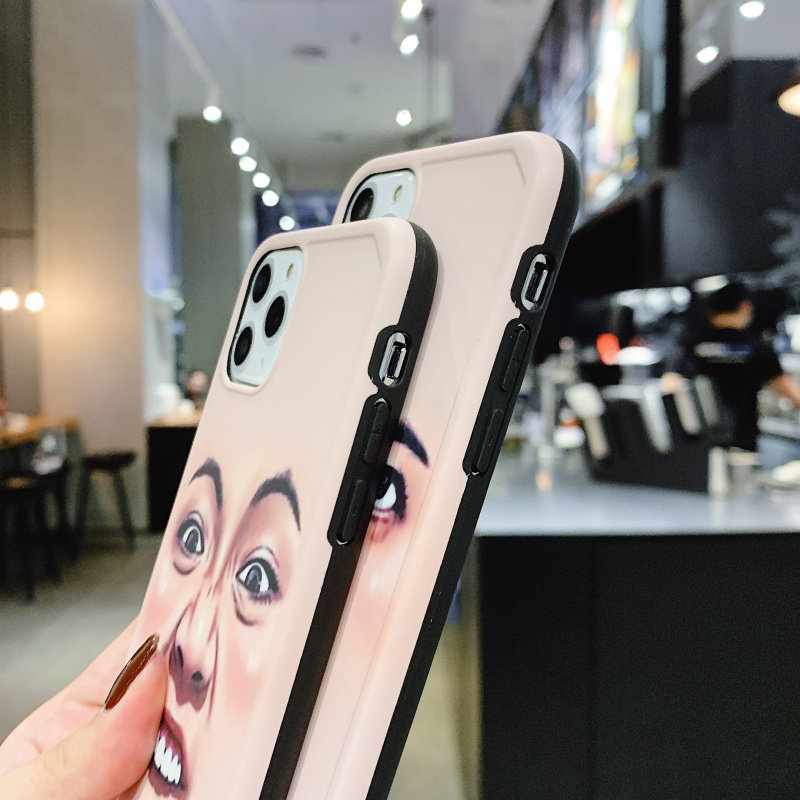 搞怪人脸表情适用xs max苹果x手机壳11pro max/8/7plus自拍xr个性