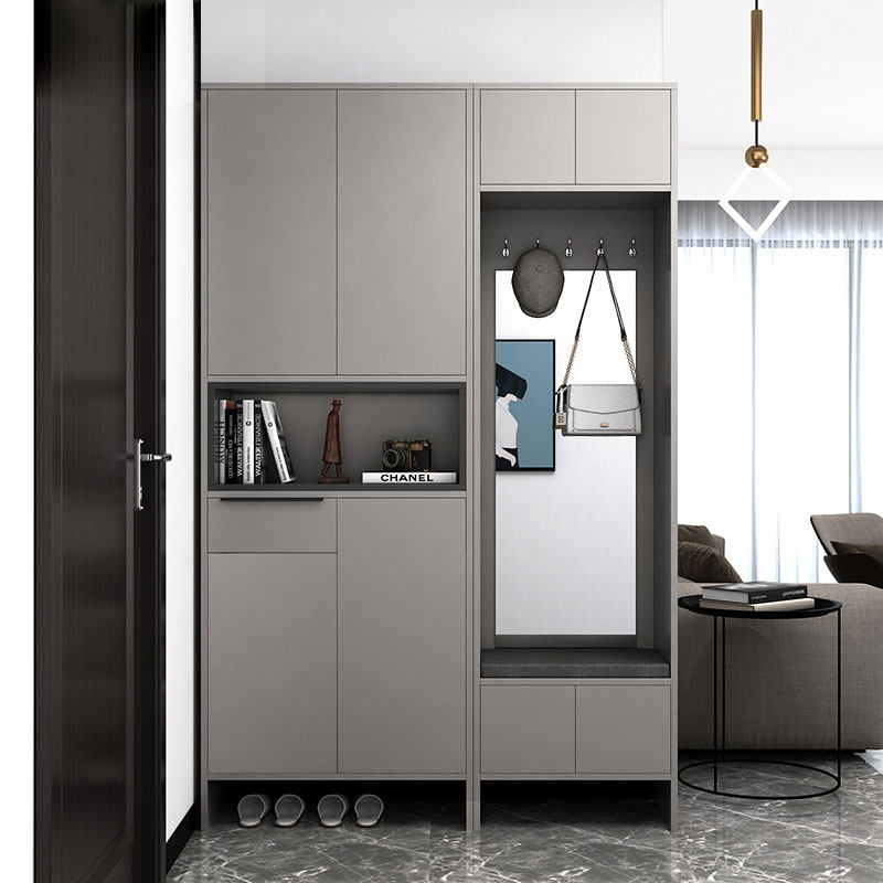 进门新款玄关鞋柜一体入户靠墙大容量衣帽柜带鞋柜