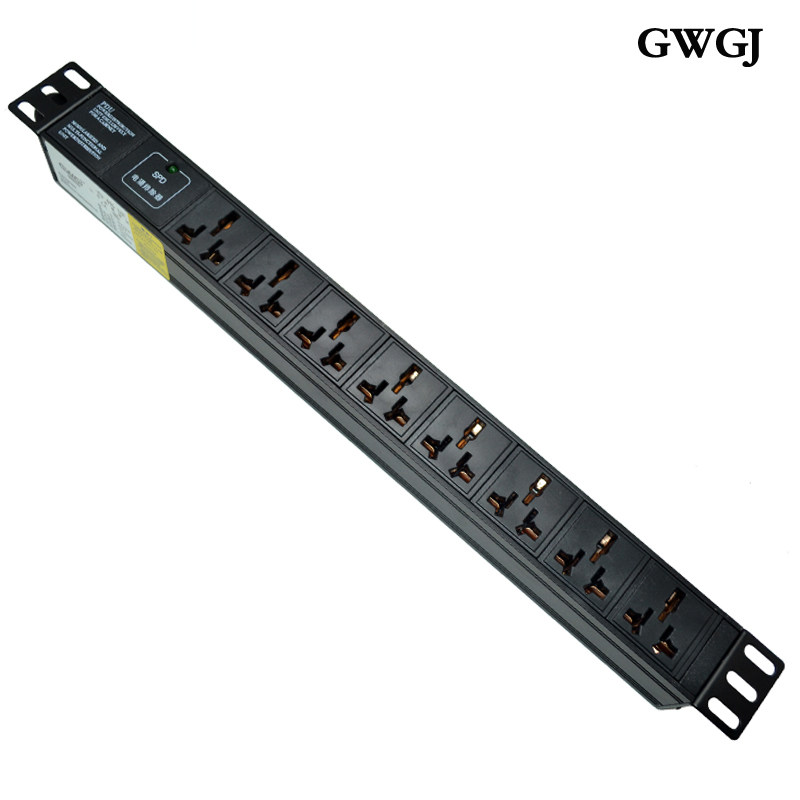 pdu816a机柜电源插座双头可插防雷铝合金1u工程转换插头