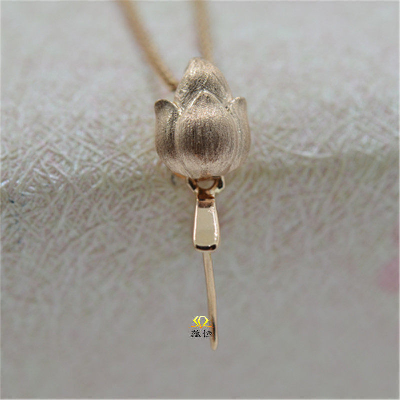 18k金扣黄金翡翠吊坠扣头新颖拉花花丝莲花其他