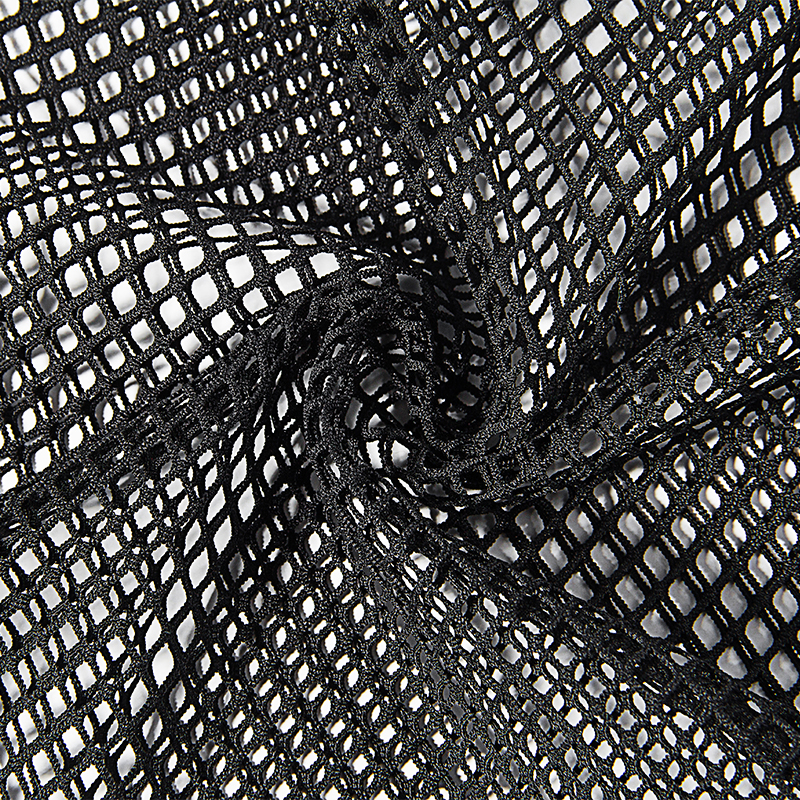 打底衫女长袖透视性感镂空薄纱渔网纱衣黑色透明内搭网纱上衣t恤