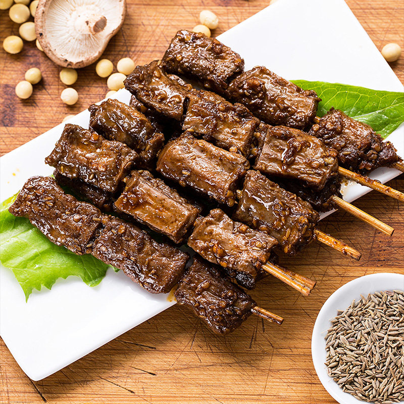 全素仿荤素羊肉串豆干素食肉素怀旧儿时休闲小吃零食吃斋素肉全素