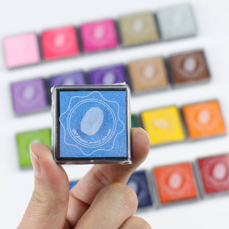 热卖10色水洗儿童益智diy手指画印泥印台彩色可爱印泥