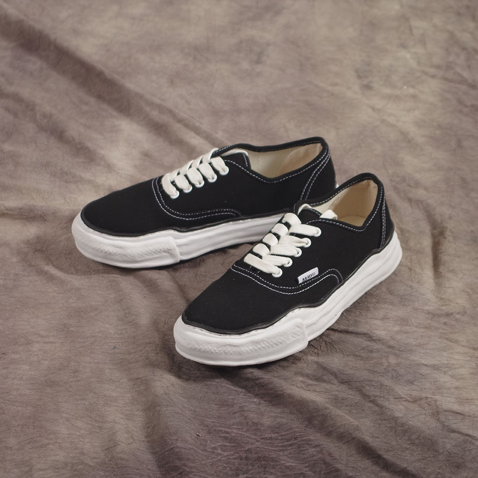 三原康裕溶解mmy余文乐纯色黑色厚底增高mihara帆布鞋