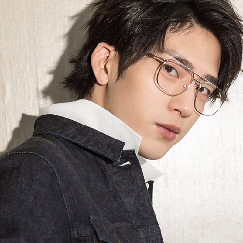 眼镜网红男生镜框眼睛镜架文艺金丝近视复古定制成品光学镜
