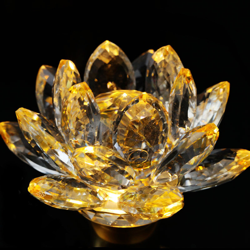 花灯小号厚重供佛莲花黄水晶纯铜节能灯led用品荷花灯