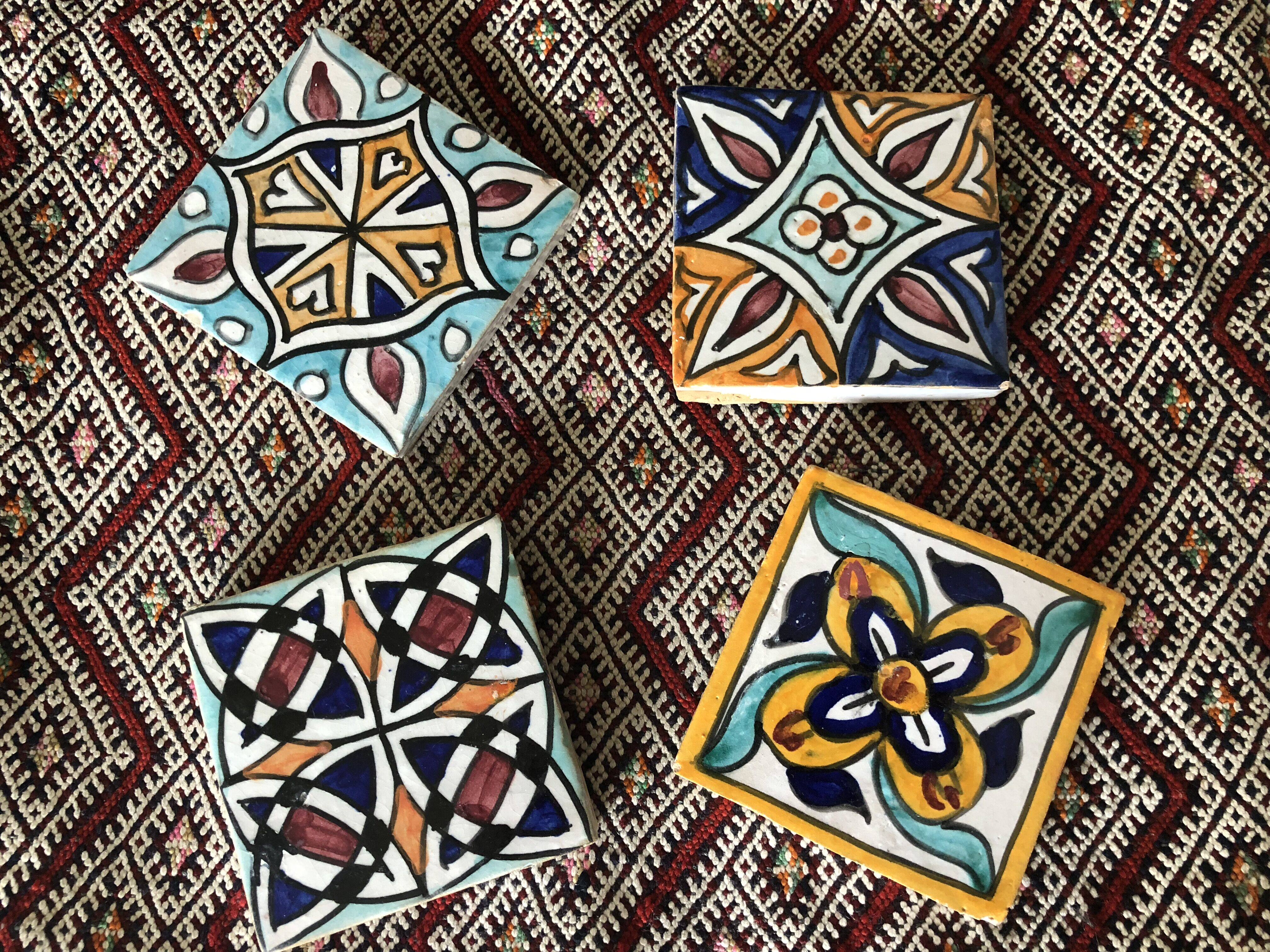 摩洛哥马赛克手工瓷砖方形花砖杯垫垫子杯托杯盘杯垫