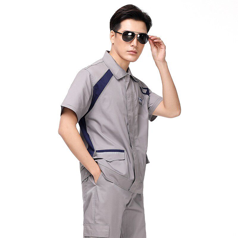 福特夏季短袖工作服套装4s工装车间维修汽修工装制服