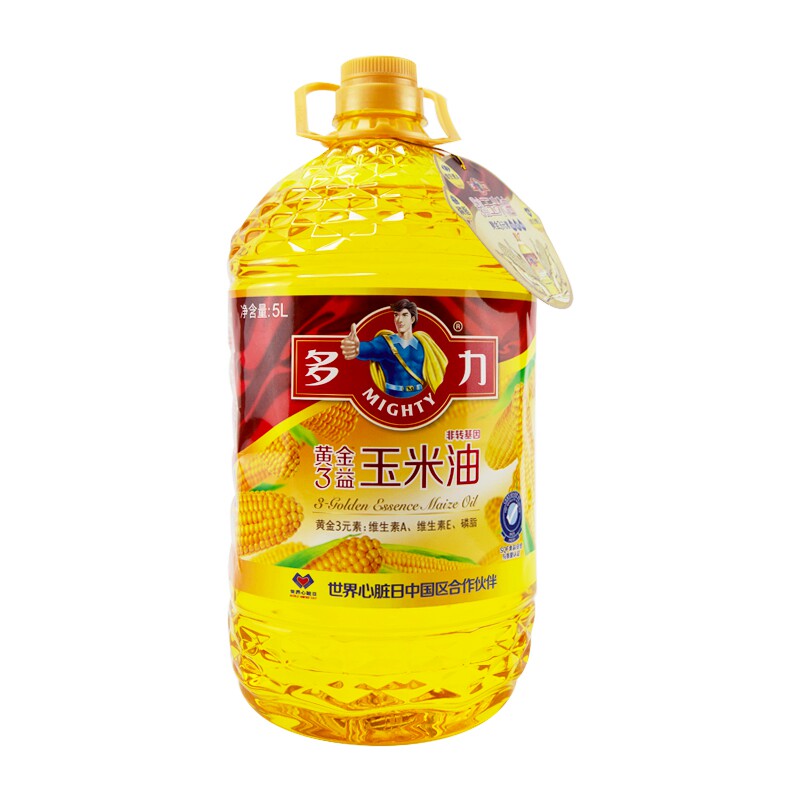 多力黄金玉米油5l4桶压榨转基因植物食用油正品玉米油