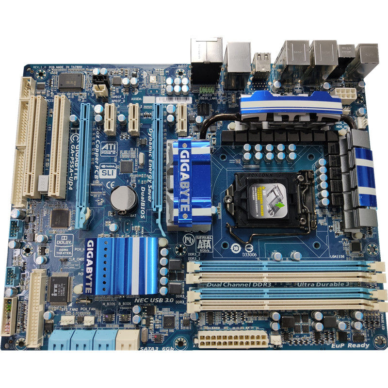 技嘉gap55aud3ud3rud4usb31156针主板独显超频i5主板