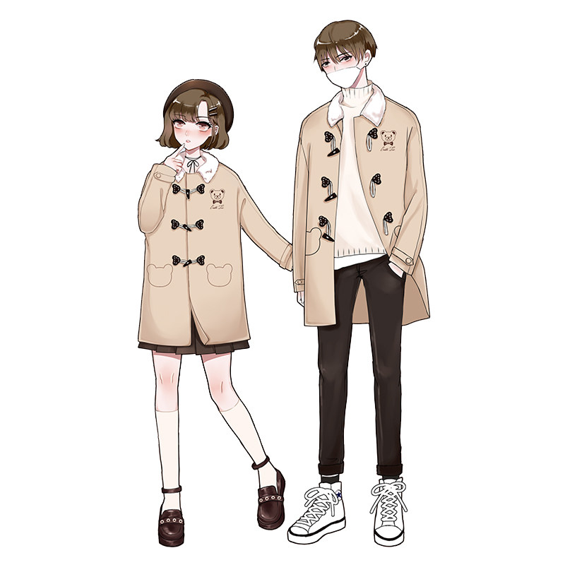 【第二城堡】原创设计秋冬jk制服外套meet熊先森情侣毛呢大衣新品