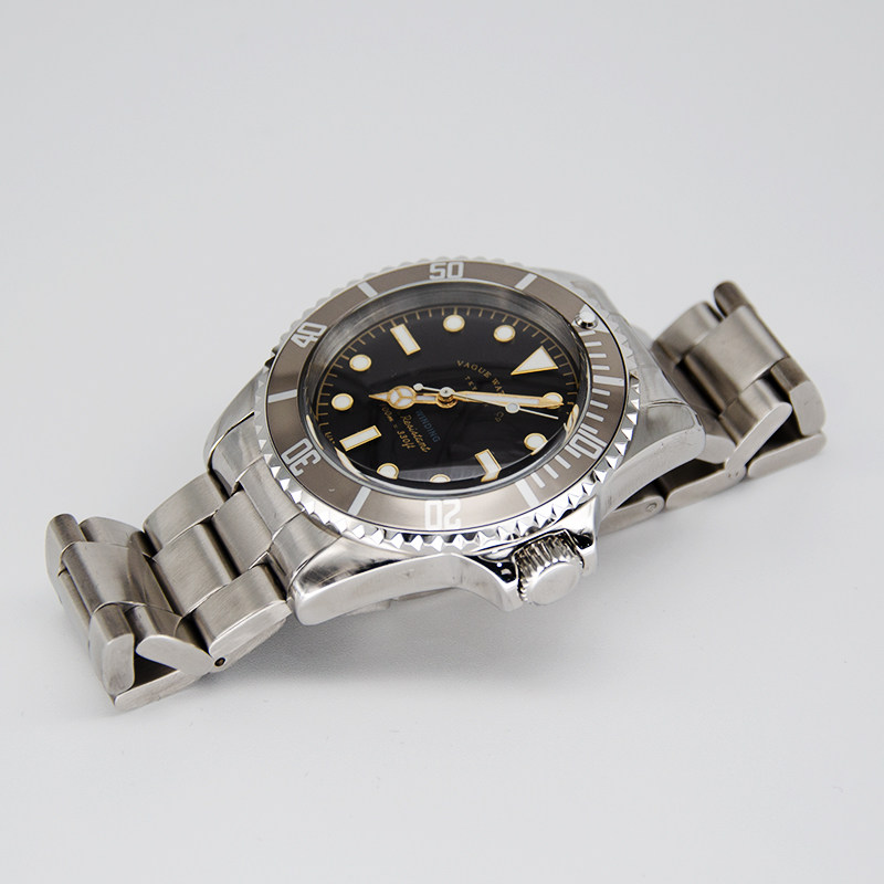日本进口vaguewatchco手工做旧水鬼潜水机械夜光男士复古手表