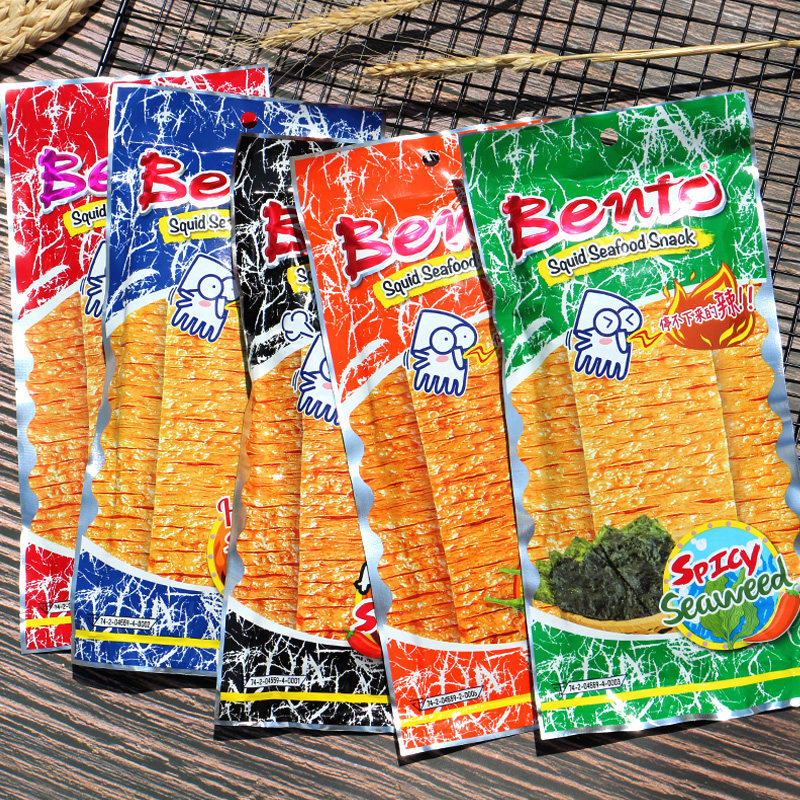 鱿鱼辣味泰国进口bento手撕鱼片甜辣20g红袋即食鱿鱼零食