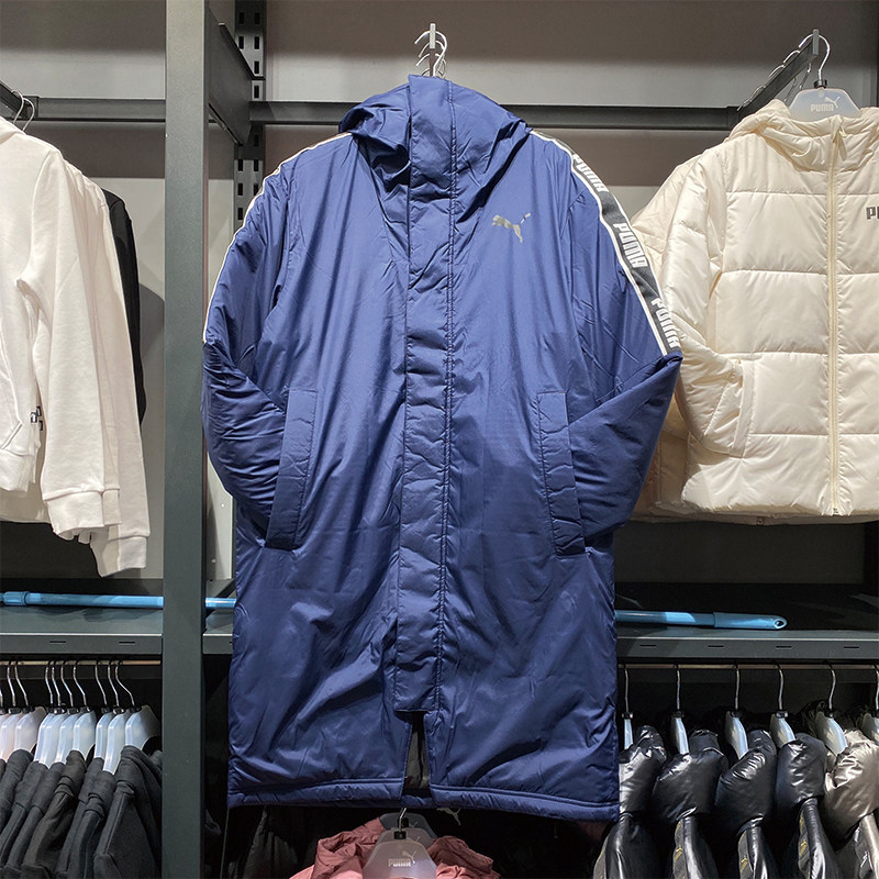 puma彪马棉服男串运动休闲中长保暖梭织夹棉外套运动棉衣