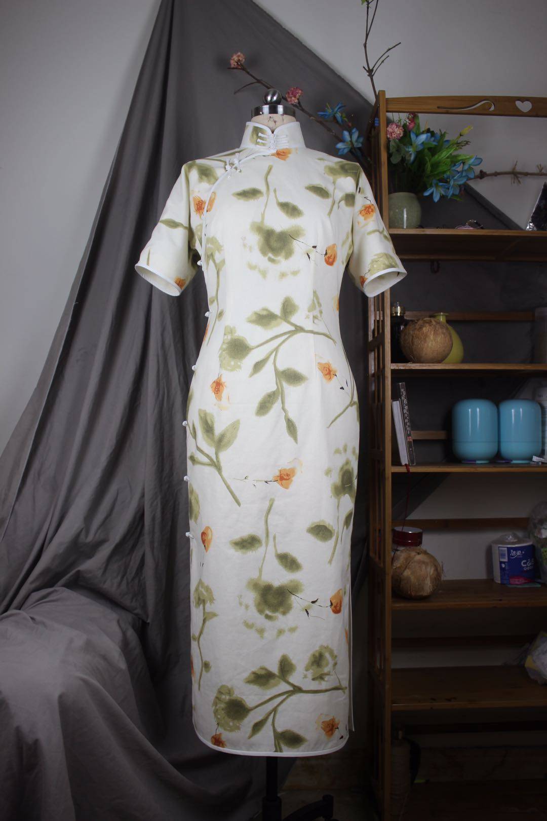 旗袍华笙新款全开开襟手工平裁传统民族风上海旗袍