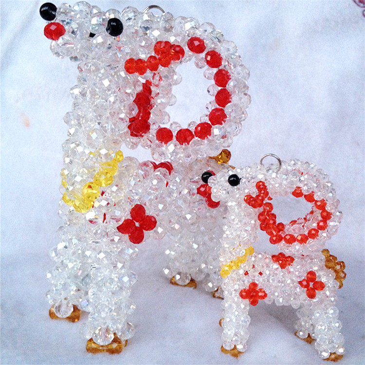 diy水晶串珠原创手工编织十二生肖羊摆件汽车钥匙扣挂配饰礼品